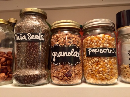 labeled glass jars